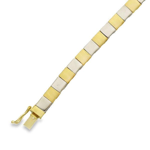 Ladies 18ct Yellow & White Gold Emerald & Diamond Bracelet