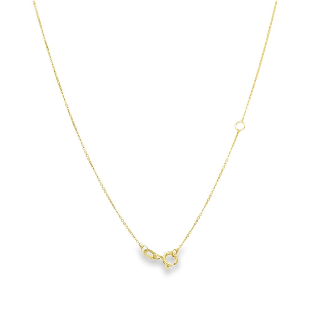 9ct Yellow Gold Diamond & Ruby Pendant & Chain - 18" - 2.3g