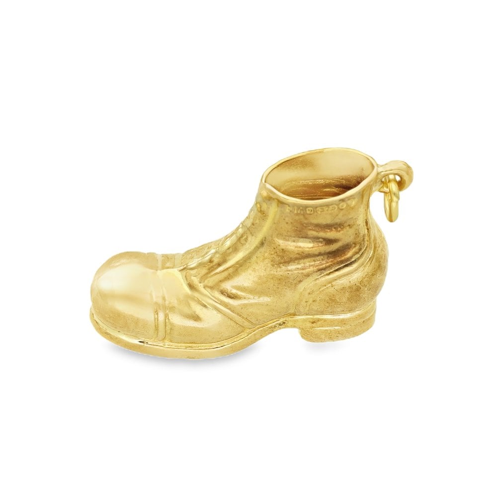 9ct Yellow Gold Hollow Boot Charm - 23x15x8mm - 1.5g
