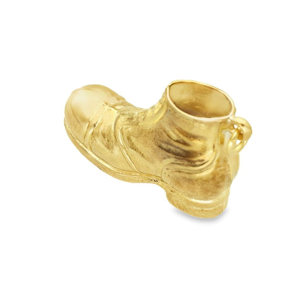 9ct Yellow Gold Hollow Boot Charm - 23x15x8mm - 1.5g