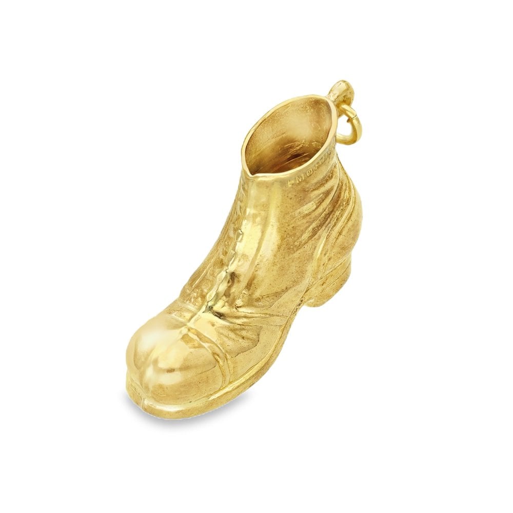 9ct Yellow Gold Hollow Boot Charm - 23x15x8mm - 1.5g