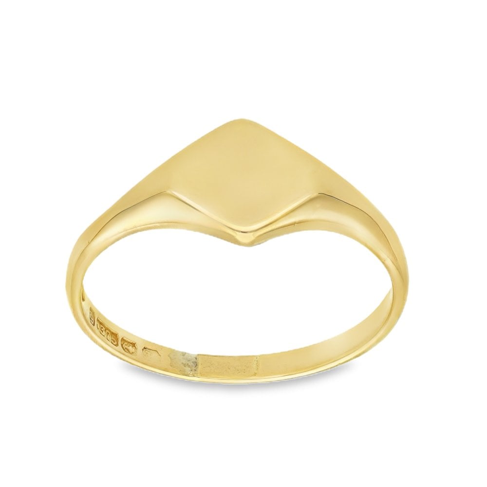 9ct Rose Gold Signet Ring - Size Q½ - 9mm