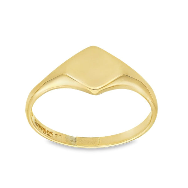 9ct Rose Gold Signet Ring - Size Q½ - 9mm