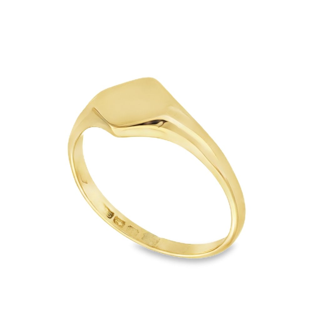 9ct Rose Gold Signet Ring - Size Q½ - 9mm
