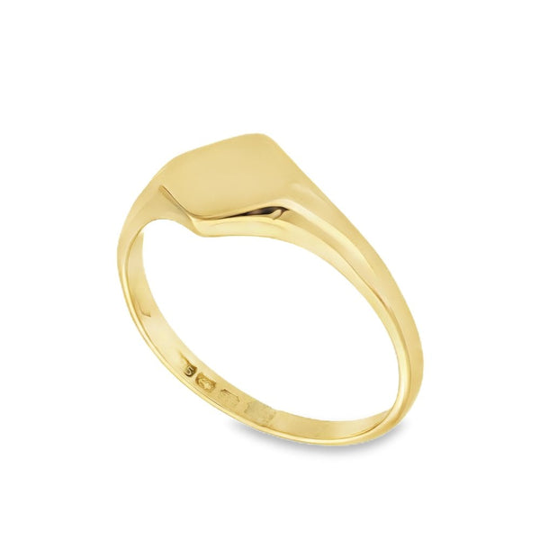 9ct Rose Gold Signet Ring - Size Q½ - 9mm