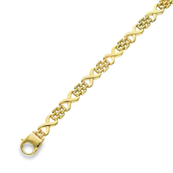9ct Yellow Gold 3x Bar Bracelet - 7.5" - 13.7g