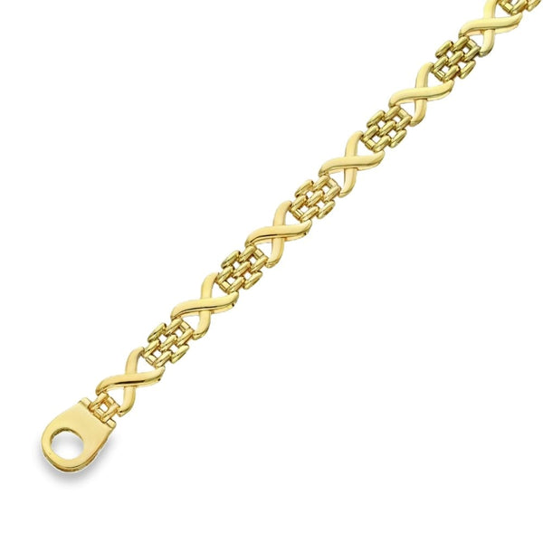 9ct Yellow Gold 3x Bar Bracelet - 7.5" - 13.7g