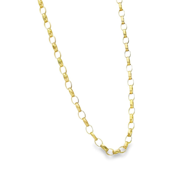 9ct Yellow Gold Oval Belcher Chain - 24" - 9.9g