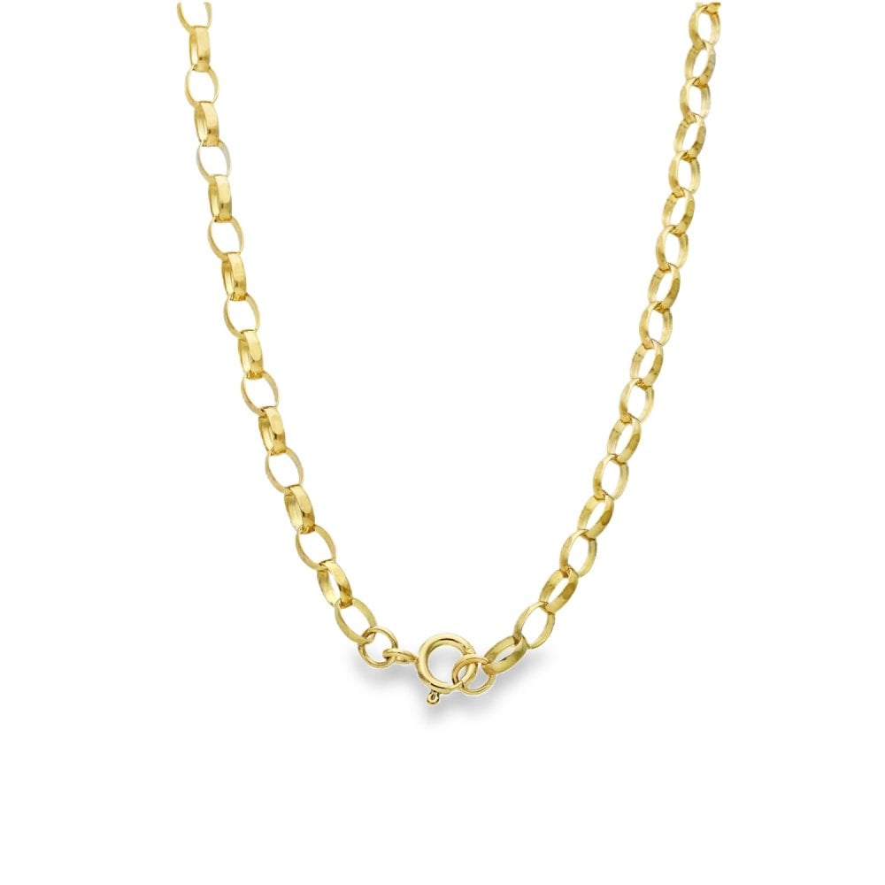 9ct Yellow Gold Oval Belcher Chain - 24" - 9.9g