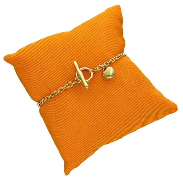 9ct Yellow Gold Hollow Belcher Bracelet & T-Bar - 7" - 3.1g