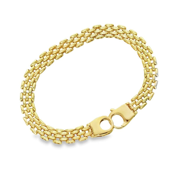 9ct Yellow Gold Panther Bracelet - 8" - 14.6g