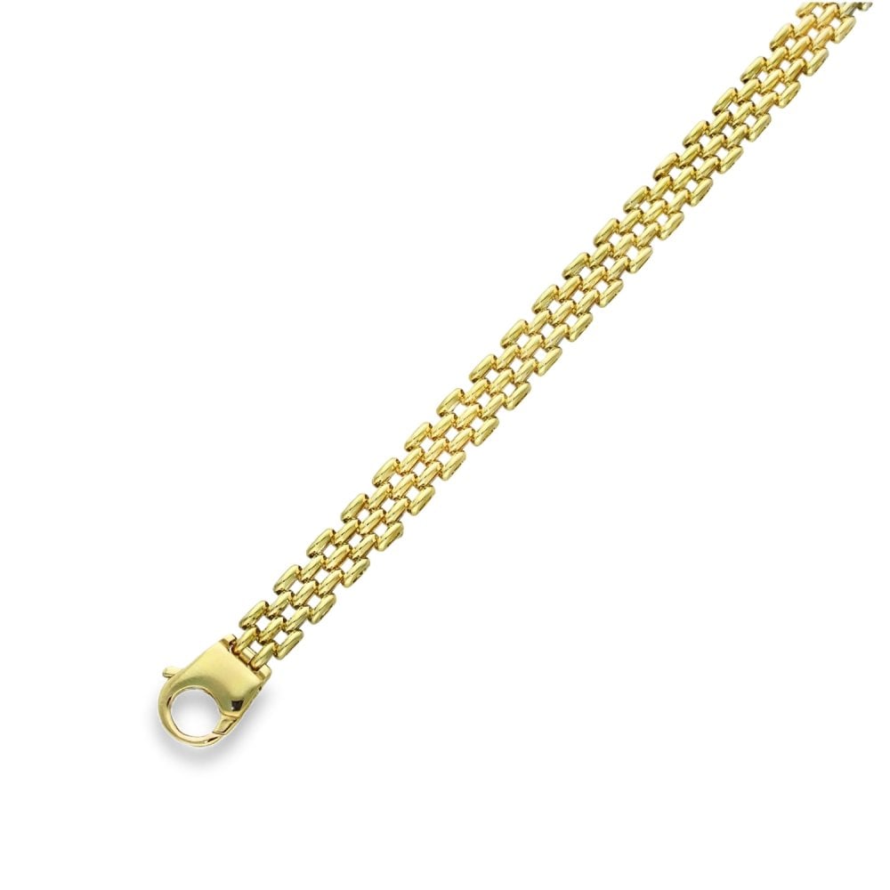 9ct Yellow Gold Panther Bracelet - 8" - 14.6g