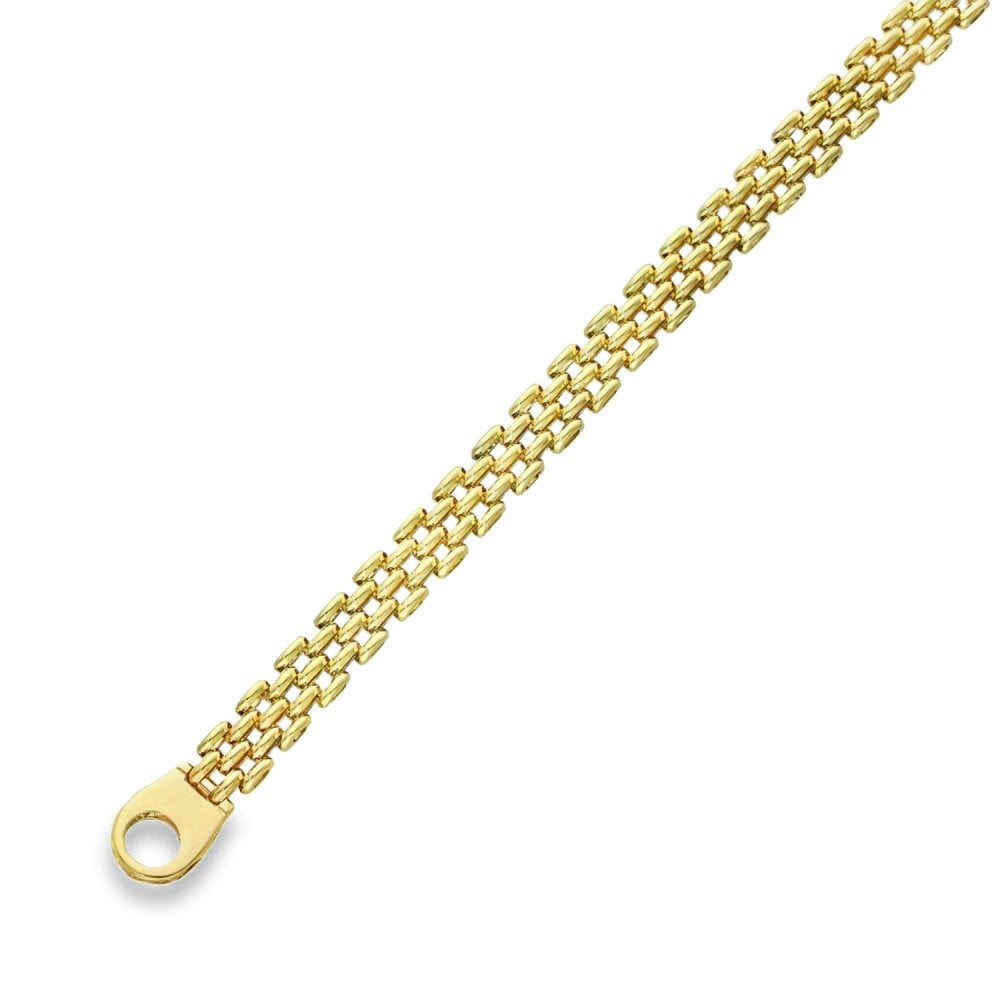 9ct Yellow Gold Panther Bracelet - 8" - 14.6g