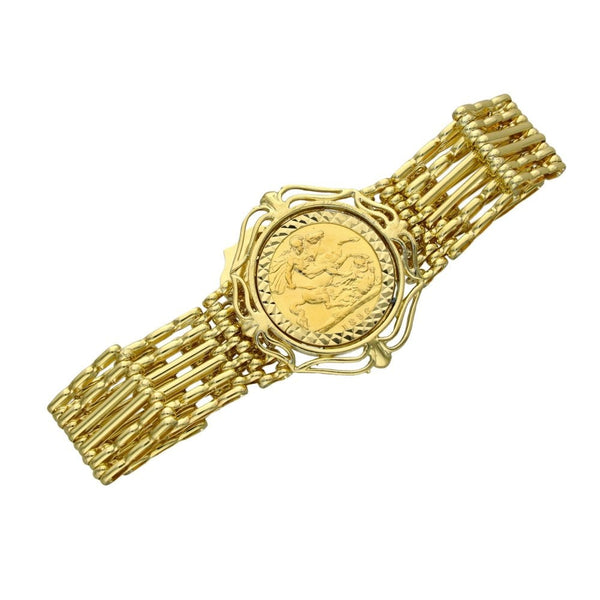 1896 Yellow Gold Half Sovereign Coin Bracelet - 7" - 21.9g