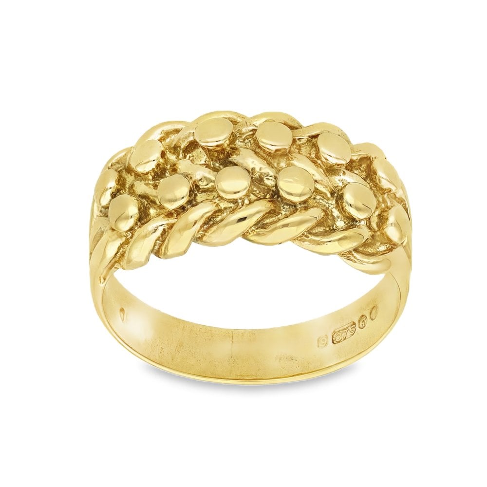 9ct Yellow Gold Shot Ring - Size L½ - 9mm