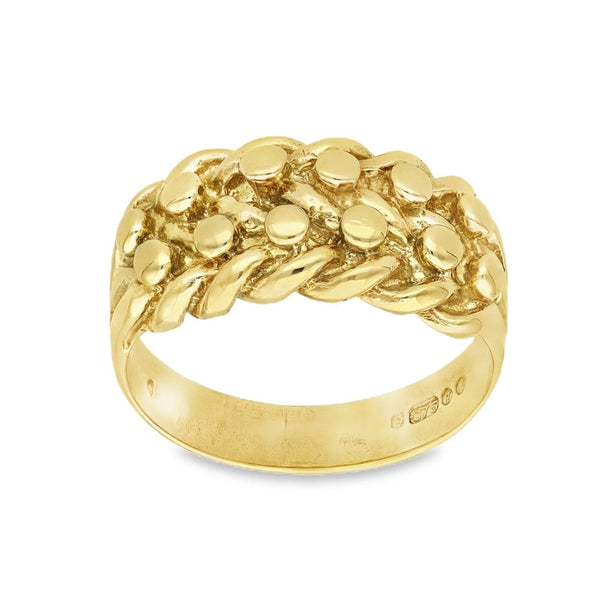 9ct Yellow Gold Shot Ring - Size L½ - 9mm