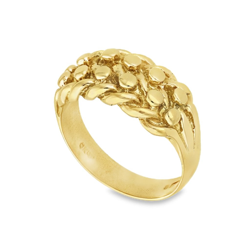 9ct Yellow Gold Shot Ring - Size L½ - 9mm