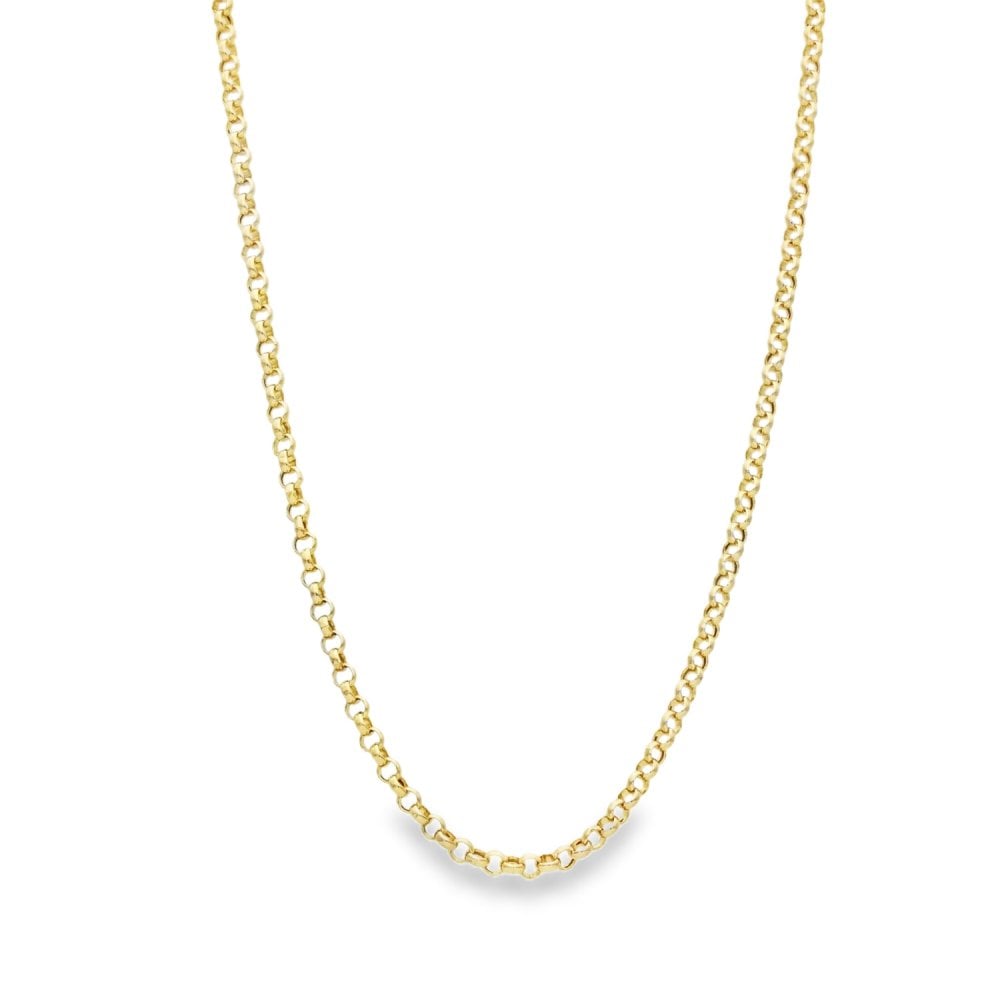 9ct Yellow Gold Round Belcher Chain - 18" - 2.3g