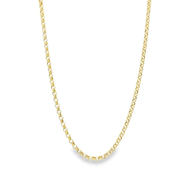 9ct Yellow Gold Round Belcher Chain - 18" - 2.3g