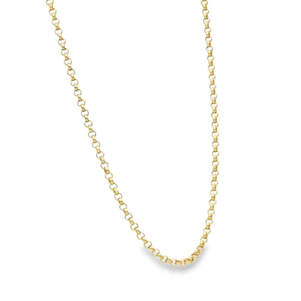 9ct Yellow Gold Round Belcher Chain - 18" - 2.3g