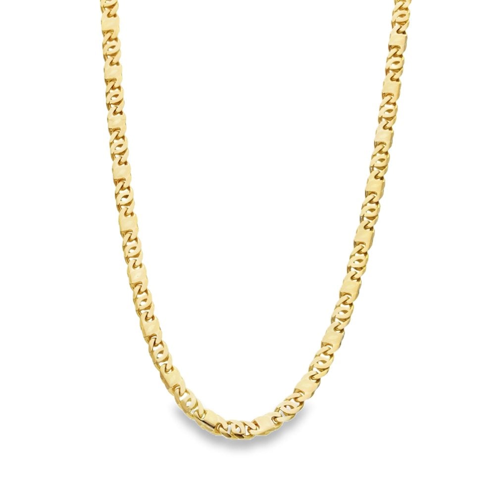 9ct Yellow Gold Double Curb Chain - 28" - 26.6g