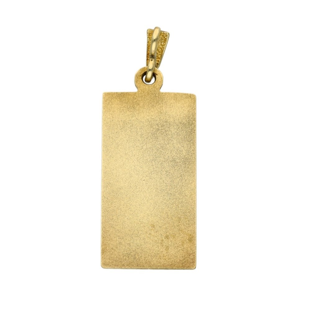 9ct Yellow Gold Three Lions Ingot Pendant - 14x27x2mm - 8.4g