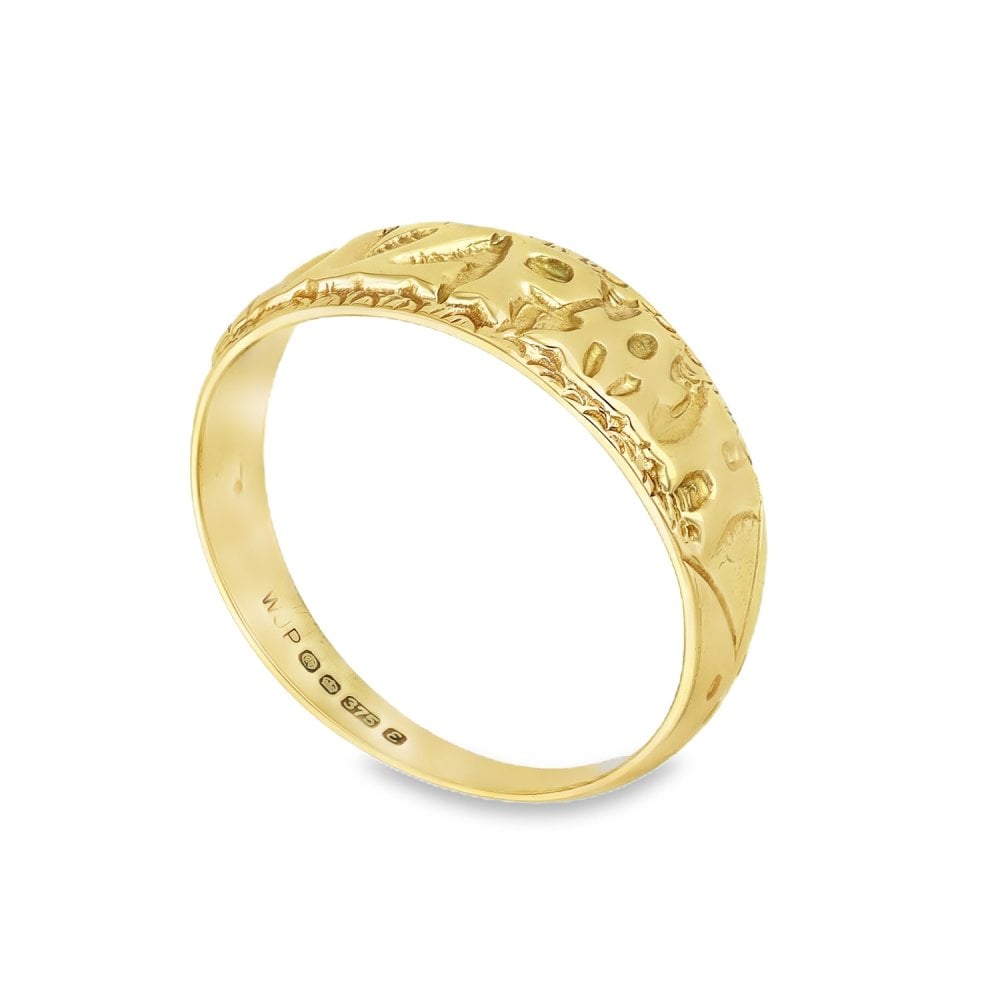 9ct Yellow Gold 'MIZPAH' Ring - Size P - 7mm