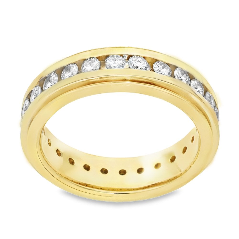 18ct Yellow & White Gold Full Eternity Spinner Ring - 1.50ct