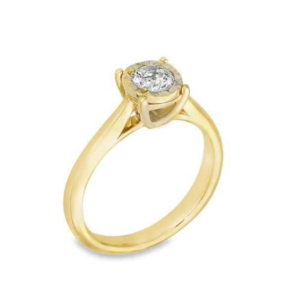Ladies 9ct Yellow Gold Diamond Engagement Ring - 0.31ct