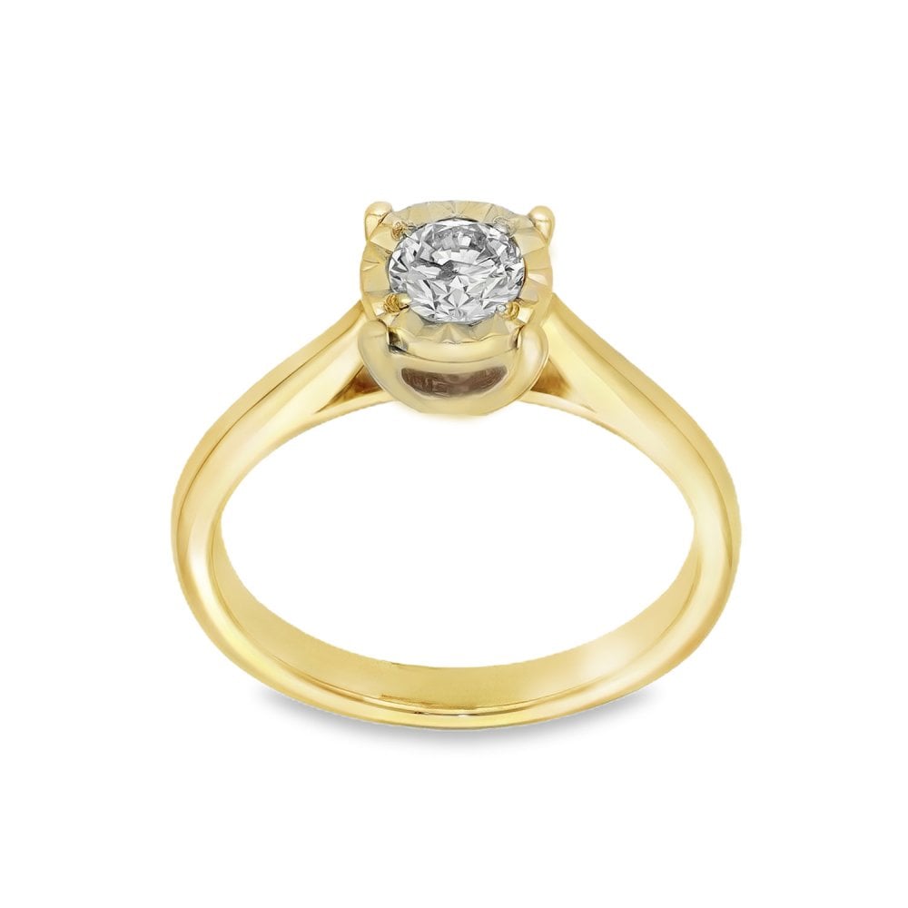 Ladies 9ct Yellow Gold Diamond Engagement Ring - 0.31ct