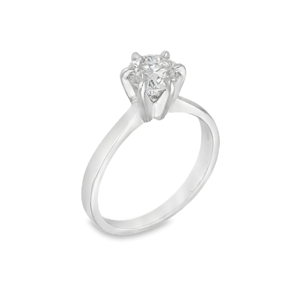 Ladies 18ct White Gold Diamond Solitaire Engagement Ring