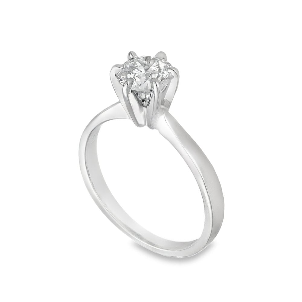 Ladies 18ct White Gold Diamond Solitaire Engagement Ring