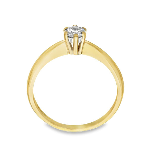 18ct Yellow Gold Diamond Solitaire Engagement Ring - Size Q½