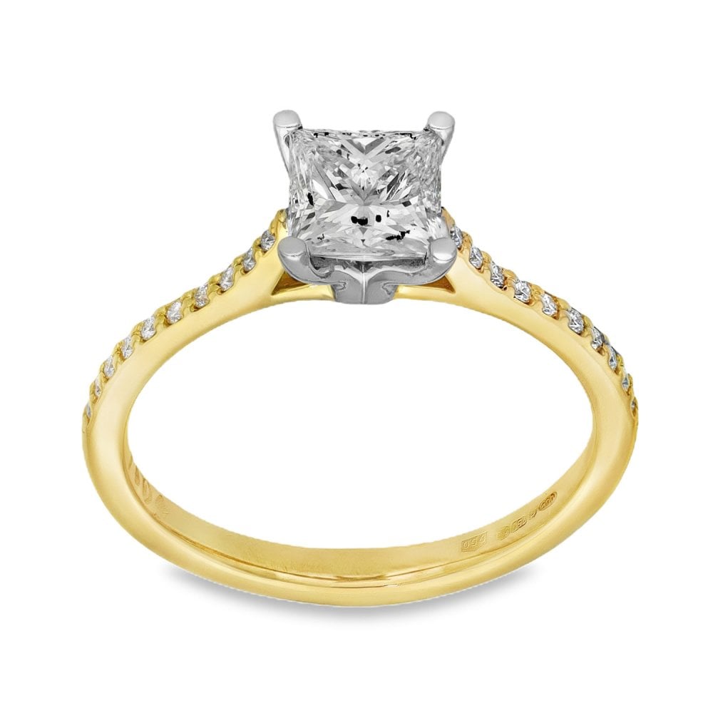 Ladies 18ct Yellow Gold Diamond Engagement Ring - 1.04ct