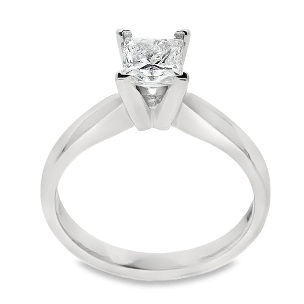 Ladies Platinum Princess-Cut Diamond Engagement Ring - 0.90ct