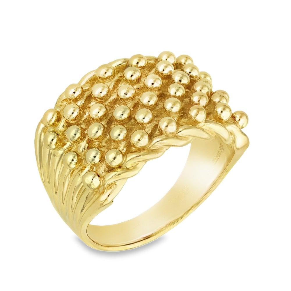 9ct Yellow Gold Shot Ring - Size X - 19mm