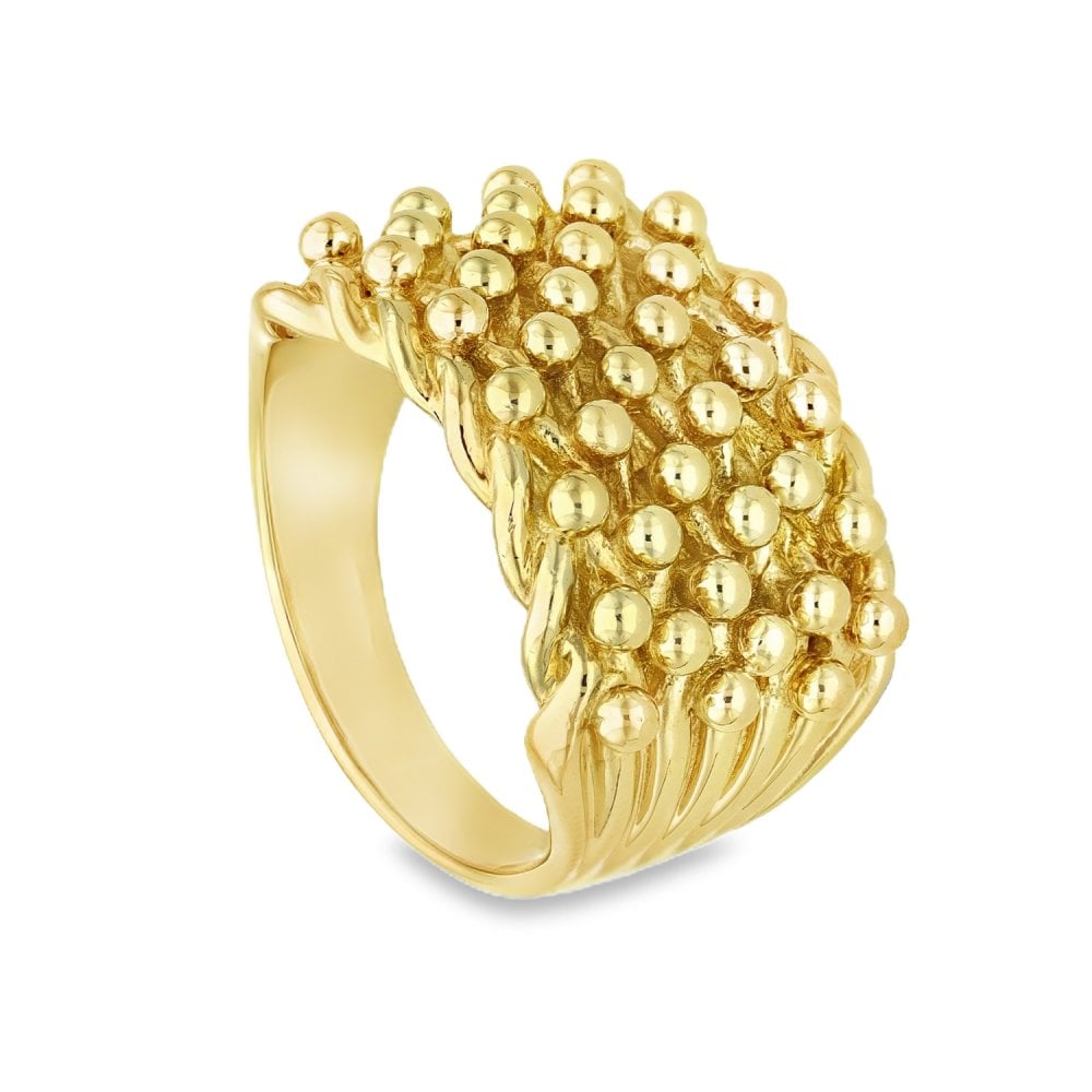 9ct Yellow Gold Shot Ring - Size X - 19mm