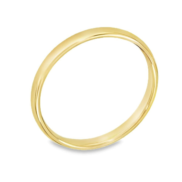 2mm 18ct Yellow Gold Light Weight Court Wedding Band - Size N