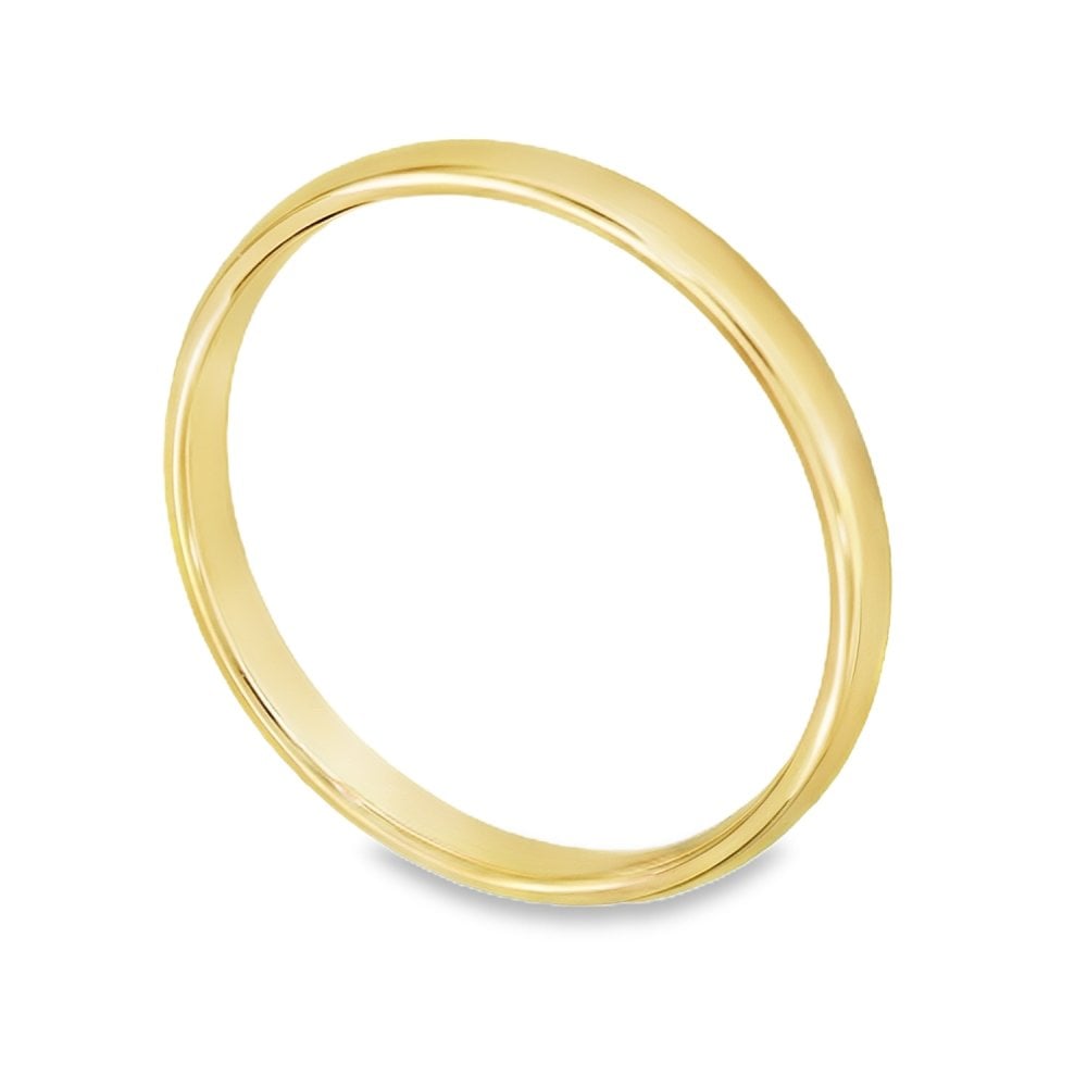 2mm 18ct Yellow Gold Light Weight Court Wedding Band - Size N