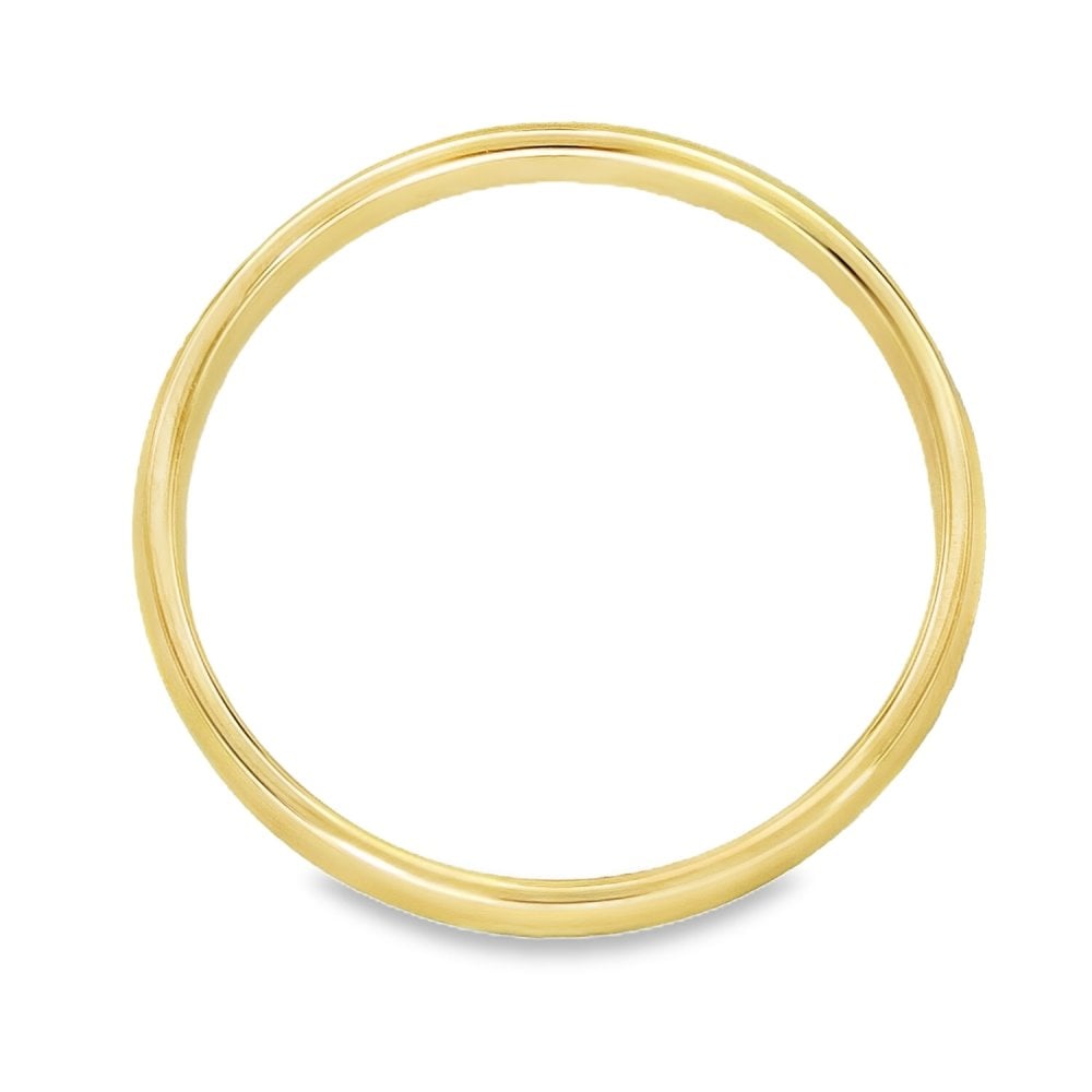 2mm 18ct Yellow Gold Light Weight Court Wedding Band - Size N
