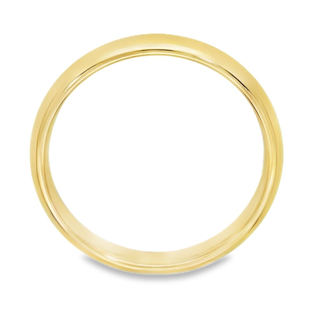 18ct Yellow Gold Plain Court Wedding Band - Size N - 3mm