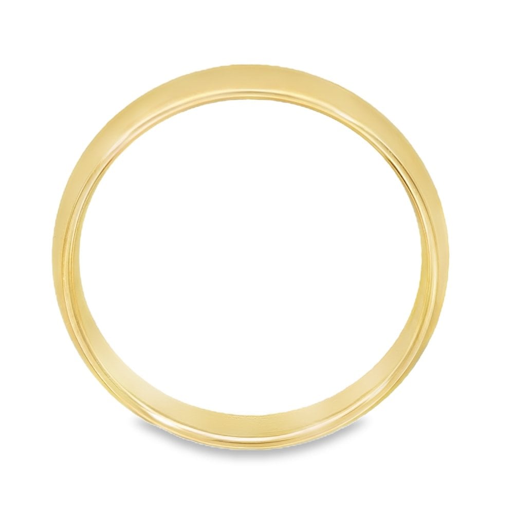 4mm 18ct Yellow Gold Light Weight Court Wedding Band - Size N