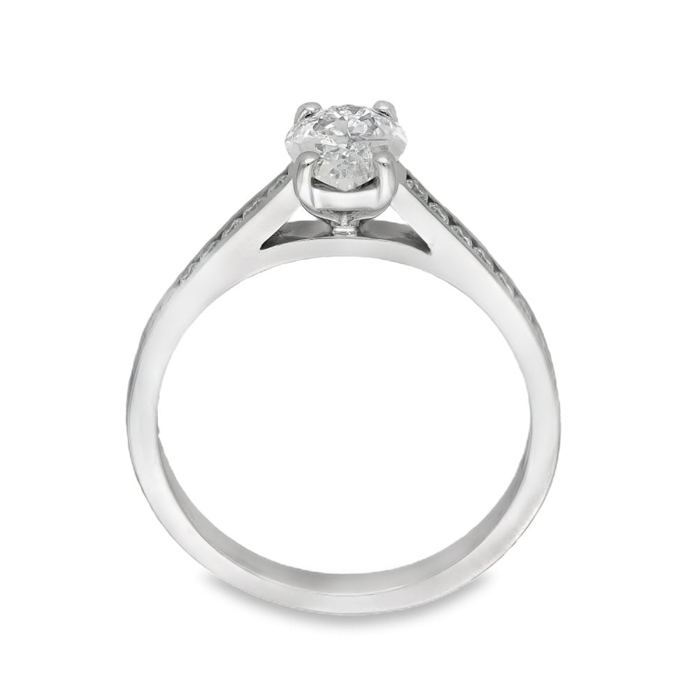 18ct White Gold Oval-Cut Diamond Engagement Ring - 1.07ct