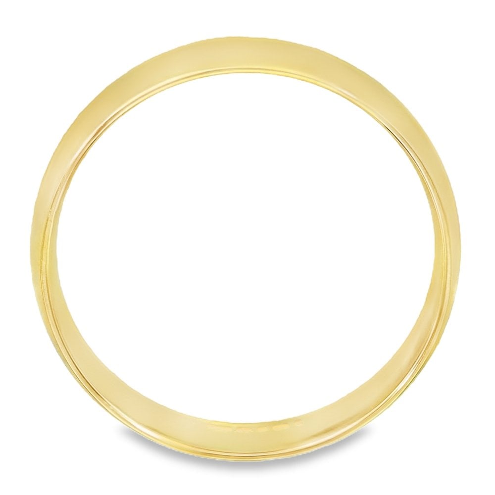 6mm 18ct Yellow Gold Light Weight Court Wedding Band - Size T