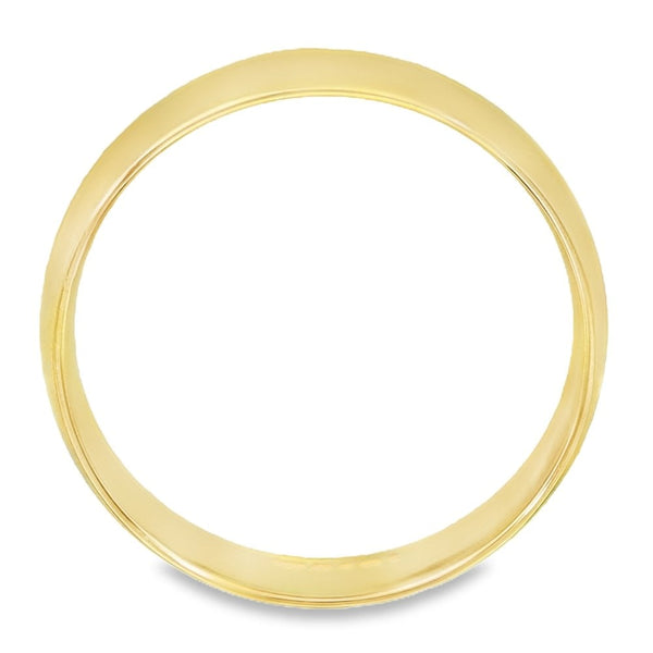 6mm 18ct Yellow Gold Light Weight Court Wedding Band - Size T