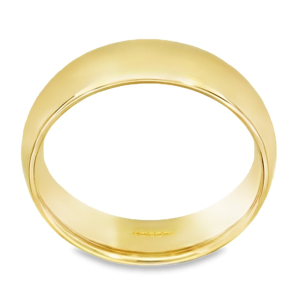 6mm 18ct Yellow Gold Medium Weight Court Wedding Band - Size T