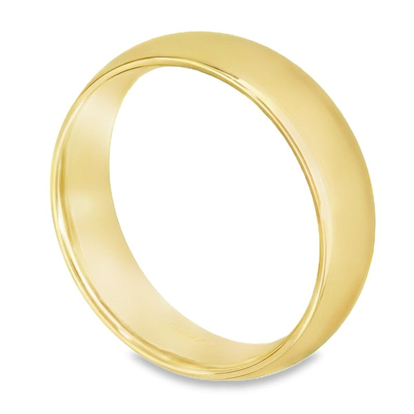 6mm 18ct Yellow Gold Medium Weight Court Wedding Band - Size T