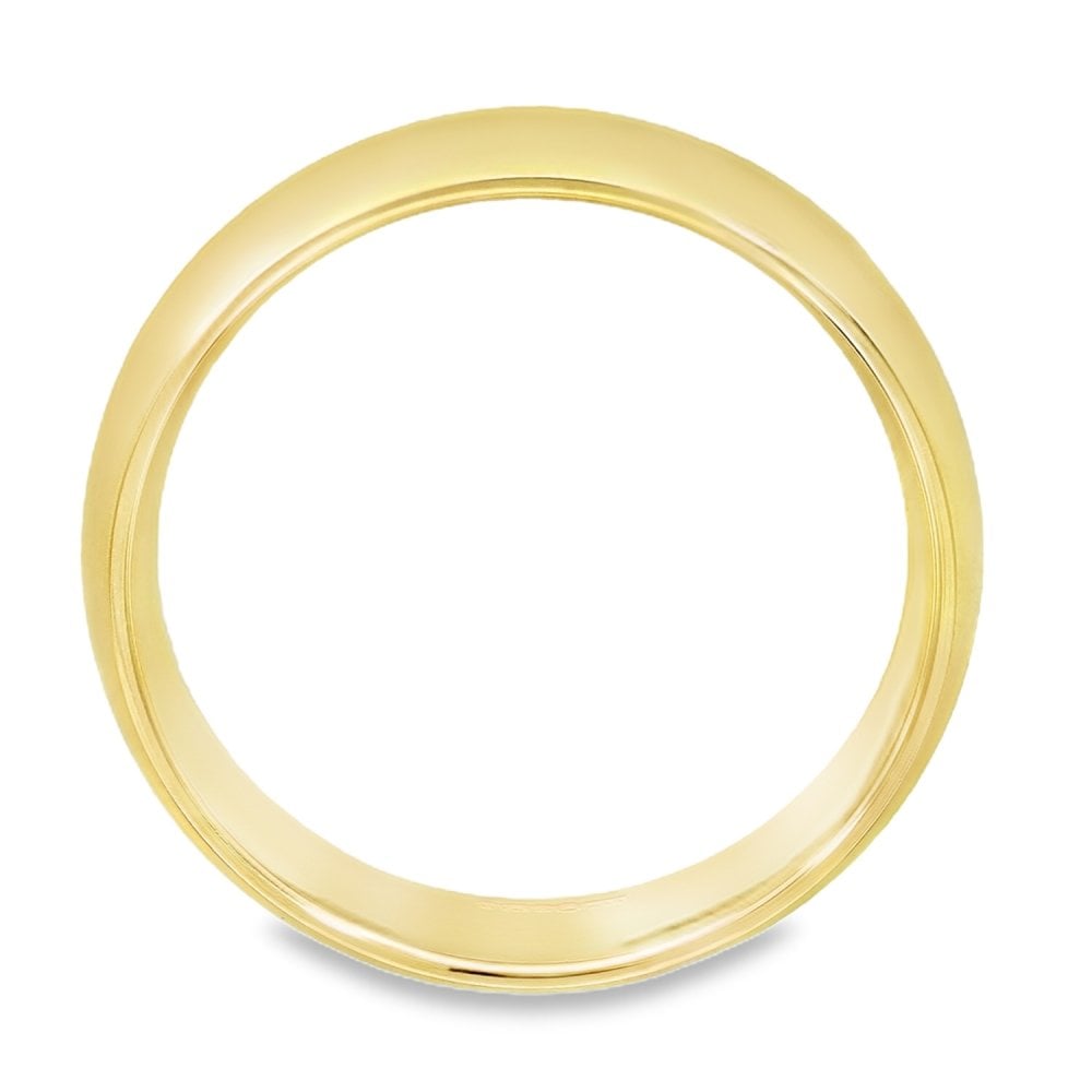 6mm 18ct Yellow Gold Medium Weight Court Wedding Band - Size T