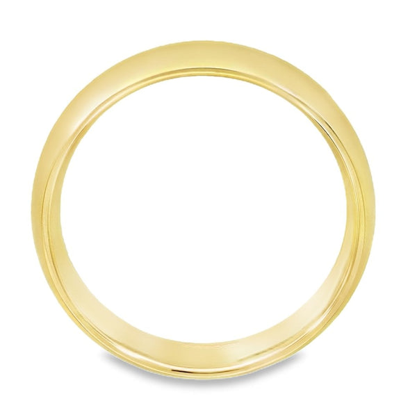 6mm 18ct Yellow Gold Medium Weight Court Wedding Band - Size T