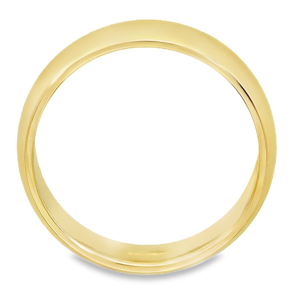 6mm 18ct Yellow Gold Medium Weight D-Shape Wedding Band - Size T
